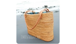 shopping beach handbags straw rattan full handwoven ethnic style